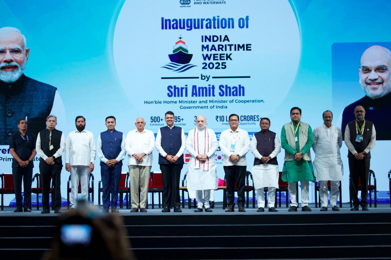 Maritime News Amit Shah India Maritime Week 2025 IMW 2025 Indo-Pacific MAHASAGAR vision Major Port Authorities Act 202 Indian Ports Bill 2025 Pacific Ocean MoPSW Ports 002