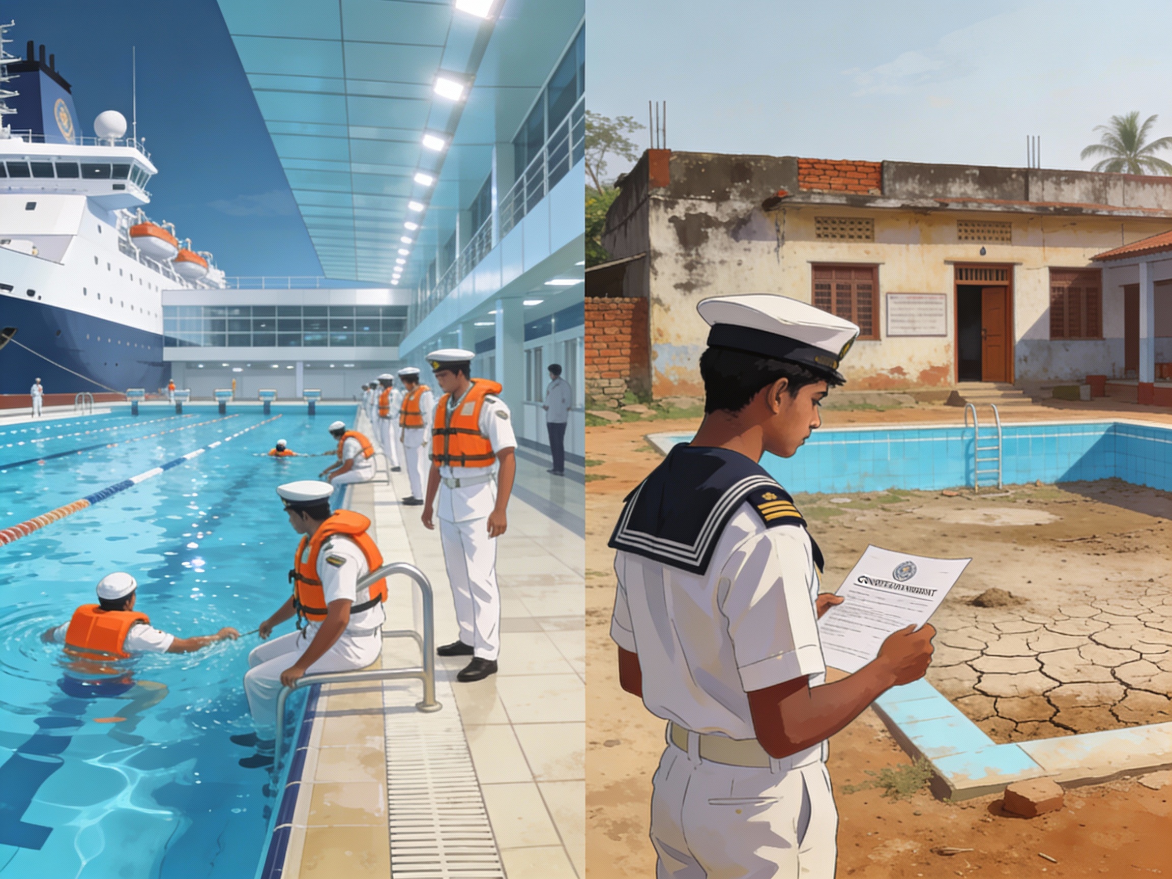 DG Shipping swimming pool mandate impact Small maritime institute survival crisis Maritime News India New STCW training infrastructure rules 2026 Impact on Seafarers