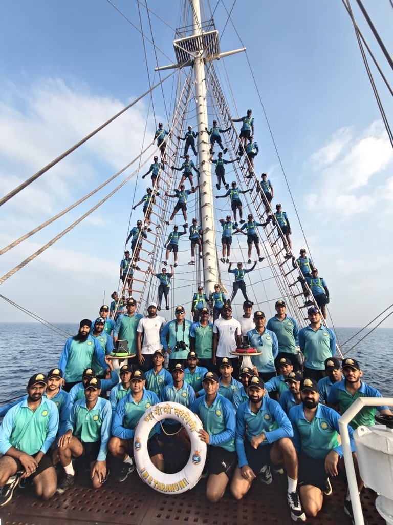 INS Tarangini Docks in Colombo After Joint Sail Training with Sri Lanka Navy