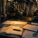 Maritime maintenance records and engineering documents representing internal reporting