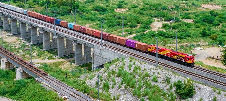 Double-stack container freight train travelling on India’s Dedicated Freight Corridor Maritime News