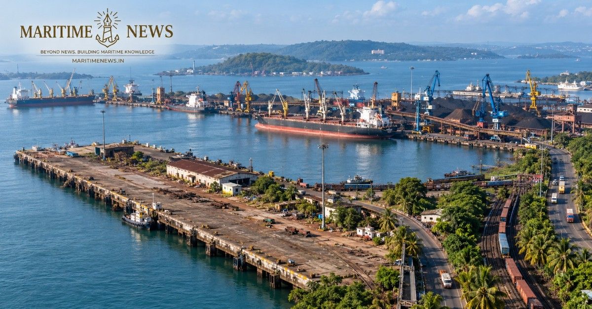 Mormugao Port Goa showing cargo berths and infrastructure amid ongoing port modernisation