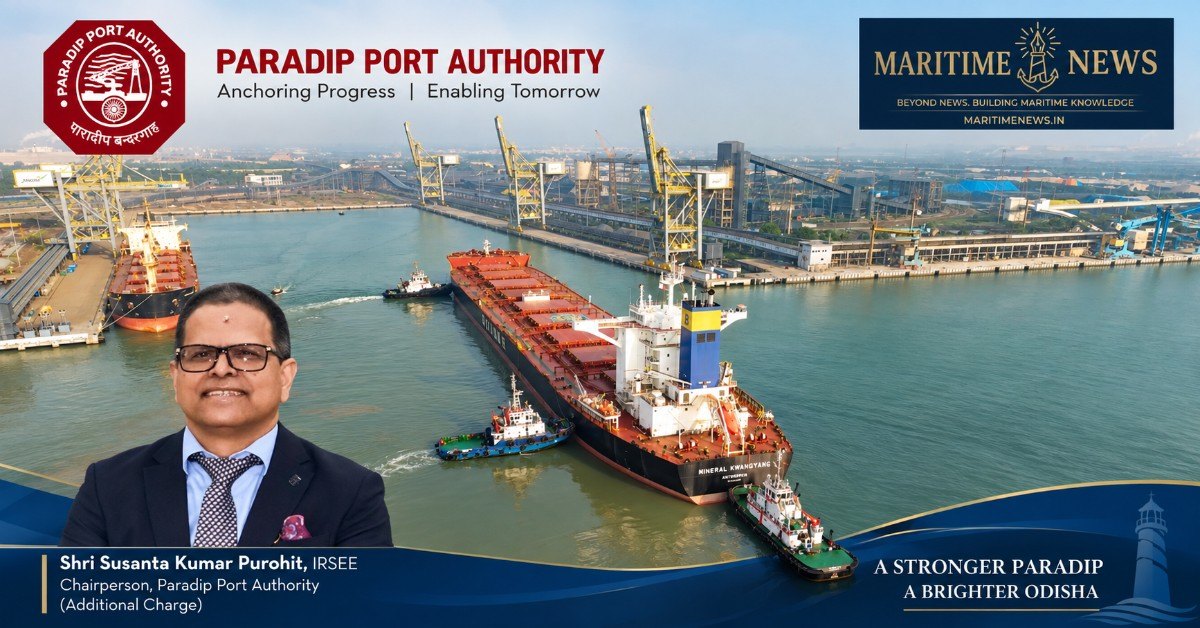 MV Mineral Kwangyang berthed at Paradip Port with PPA Chairman Susanta Kumar Purohit - Maritime News